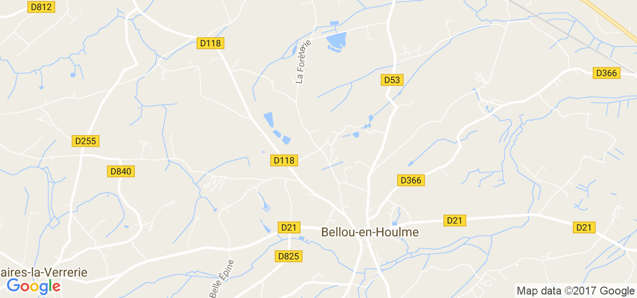 map de la ville de Bellou-en-Houlme