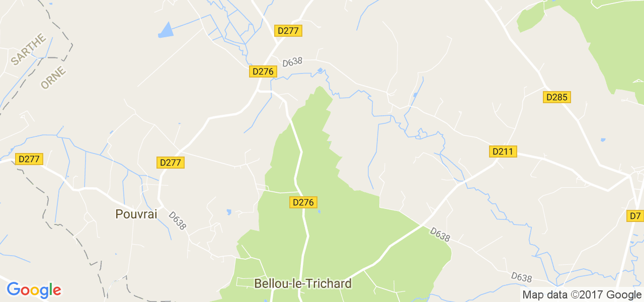 map de la ville de Bellou-le-Trichard