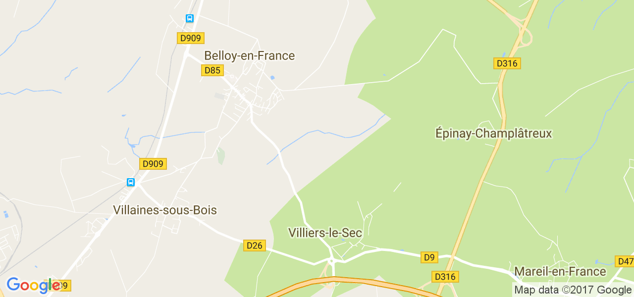 map de la ville de Belloy-en-France