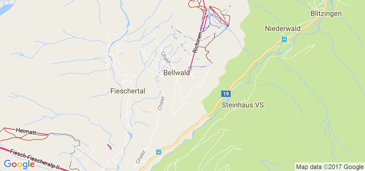 map de la ville de Bellwald