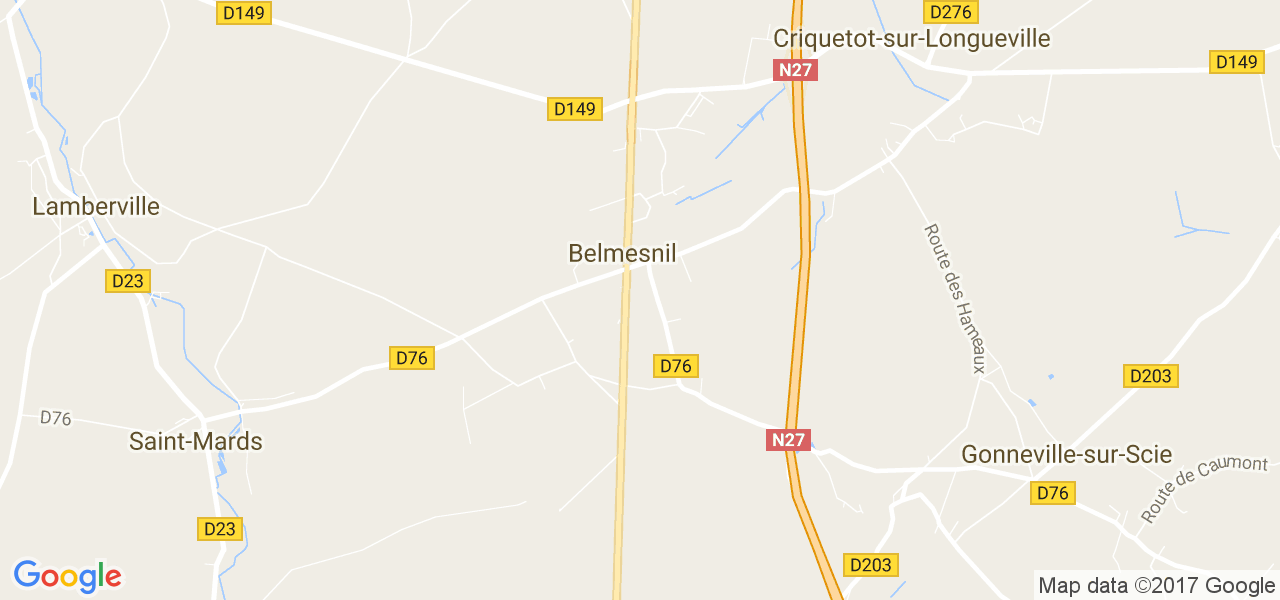 map de la ville de Belmesnil