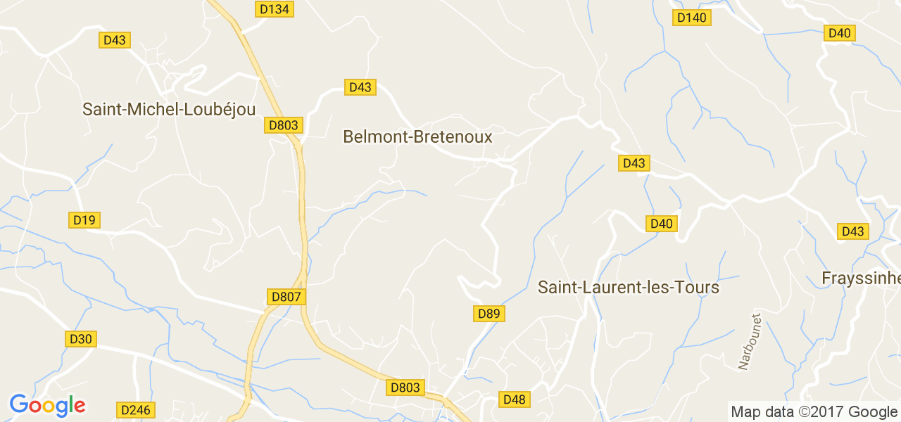 map de la ville de Belmont-Bretenoux