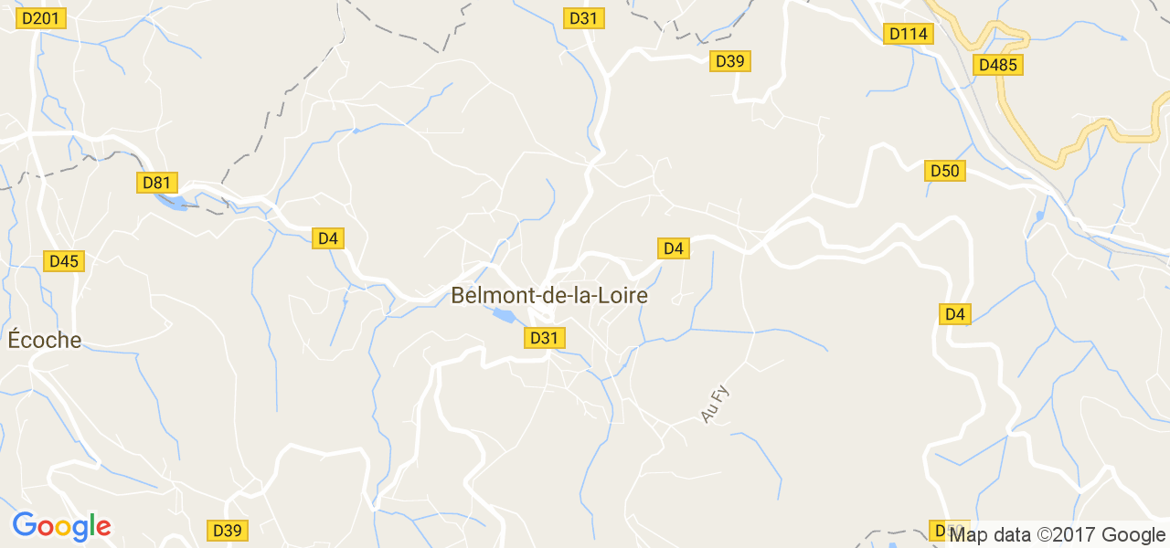 map de la ville de Belmont-de-la-Loire