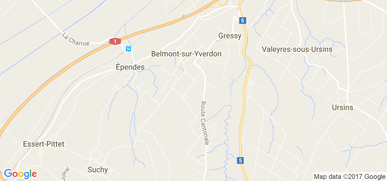 map de la ville de Belmont-sur-Yverdon