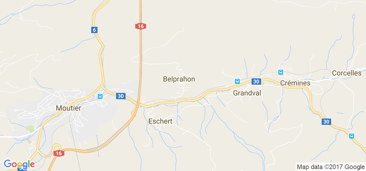 map de la ville de Belprahon