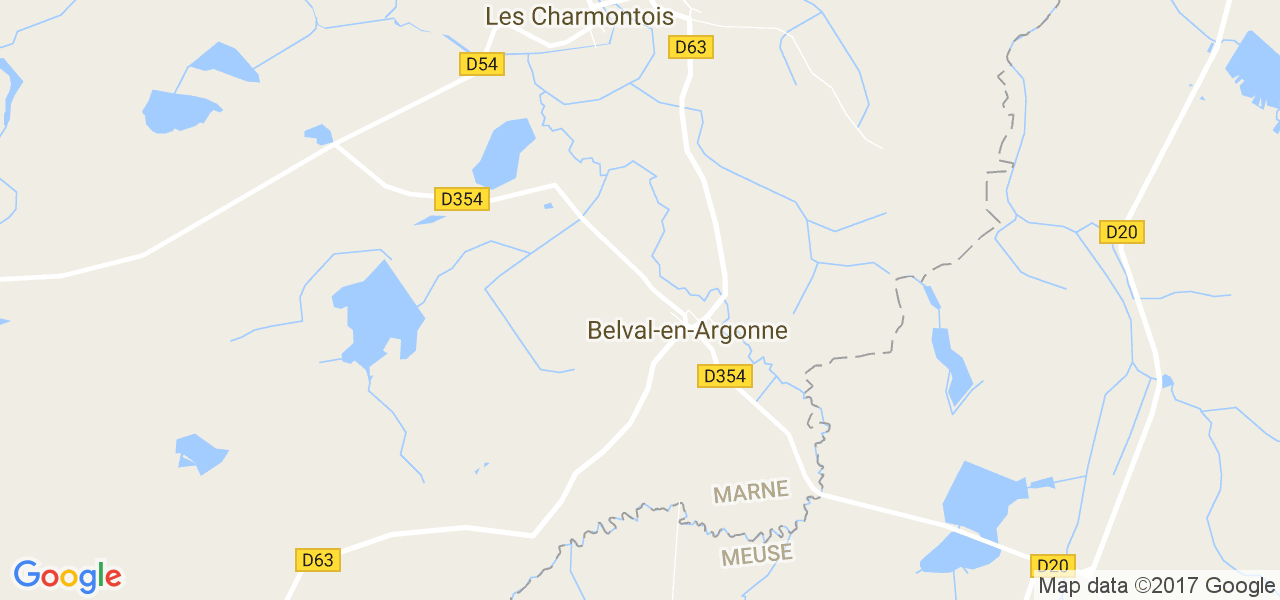 map de la ville de Belval-en-Argonne