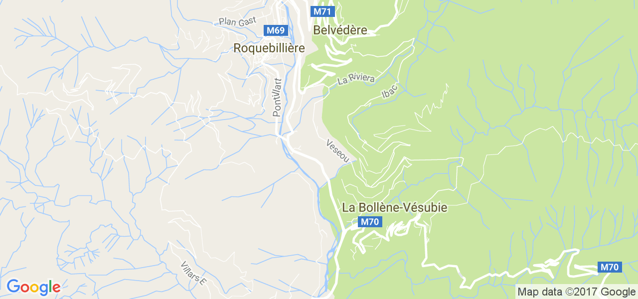 map de la ville de Belvédère