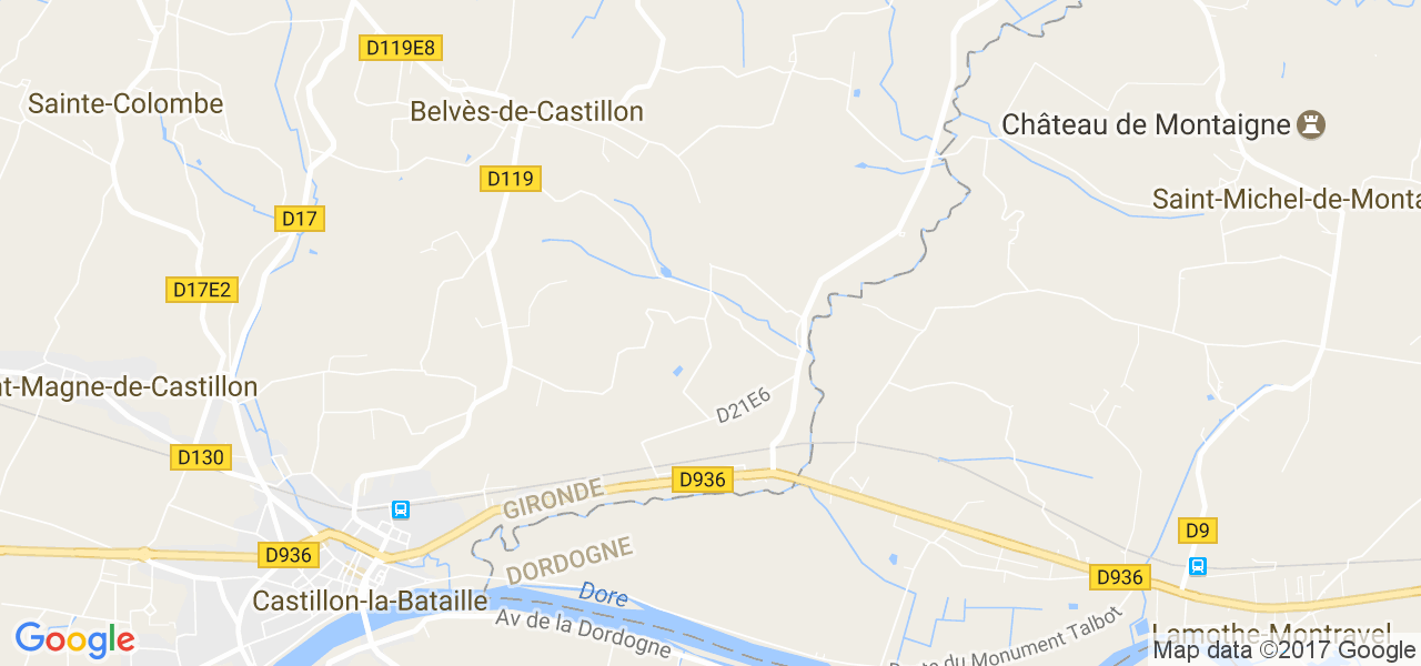 map de la ville de Belvès-de-Castillon