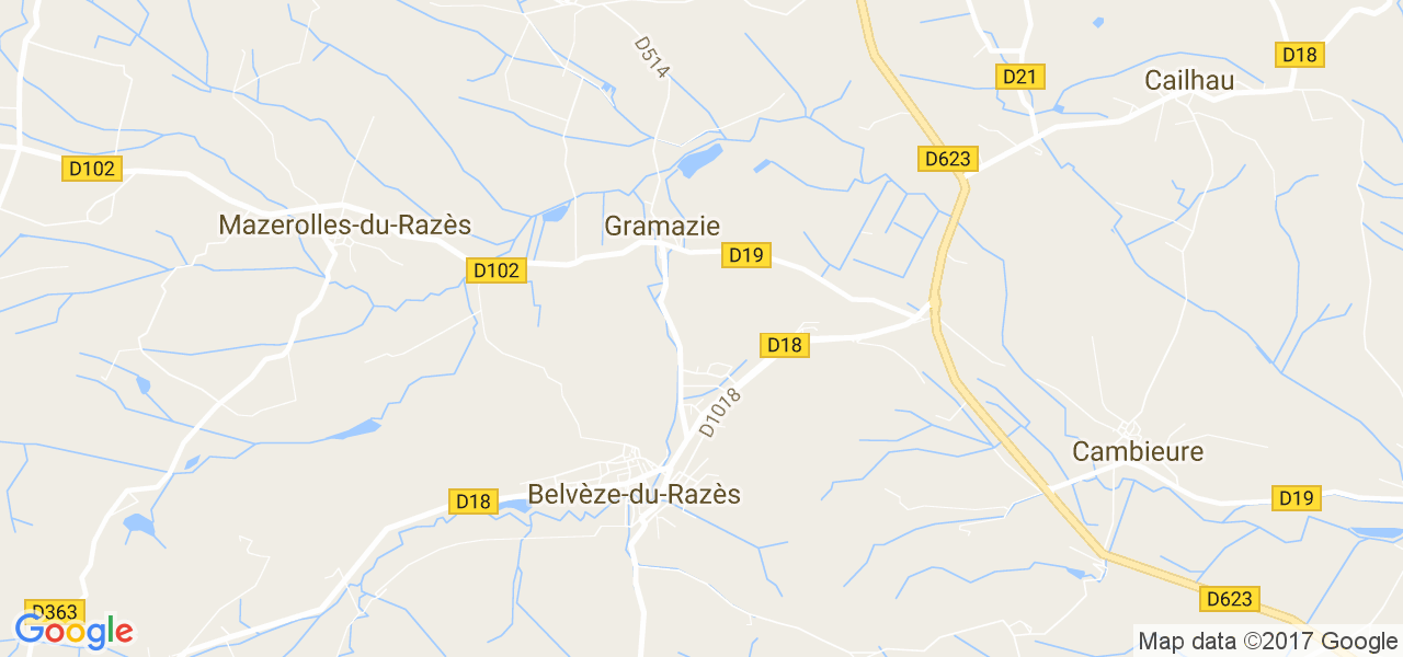 map de la ville de Belvèze-du-Razès