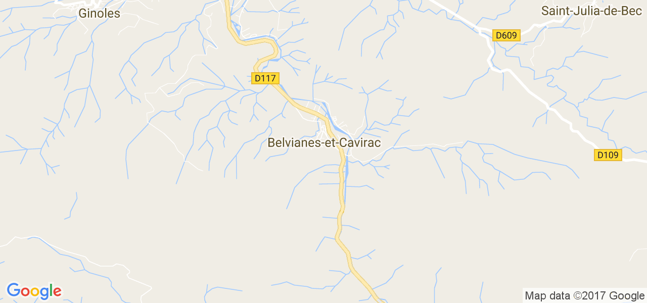 map de la ville de Belvianes-et-Cavirac