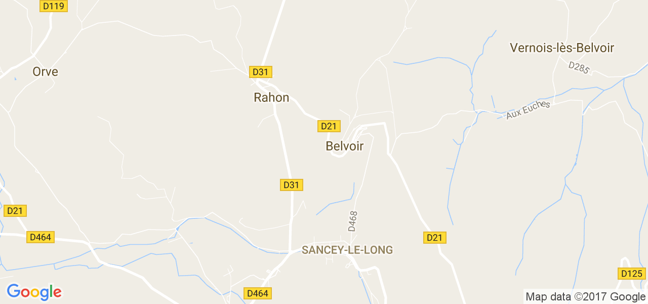 map de la ville de Belvoir