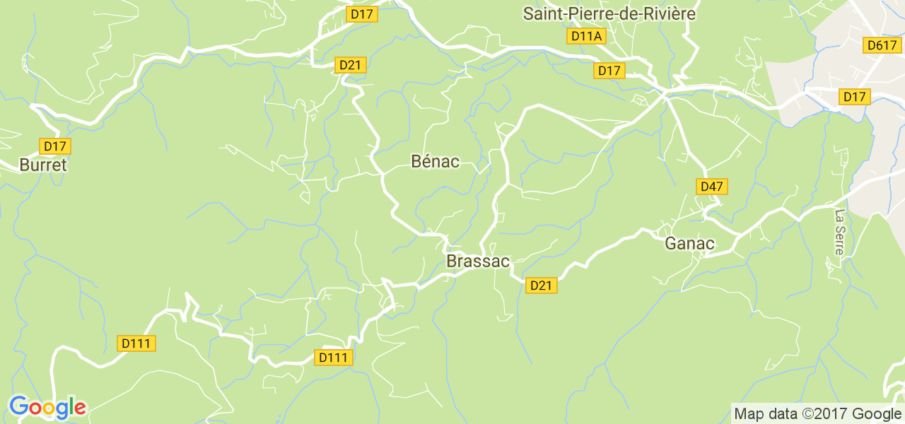 map de la ville de Bénac