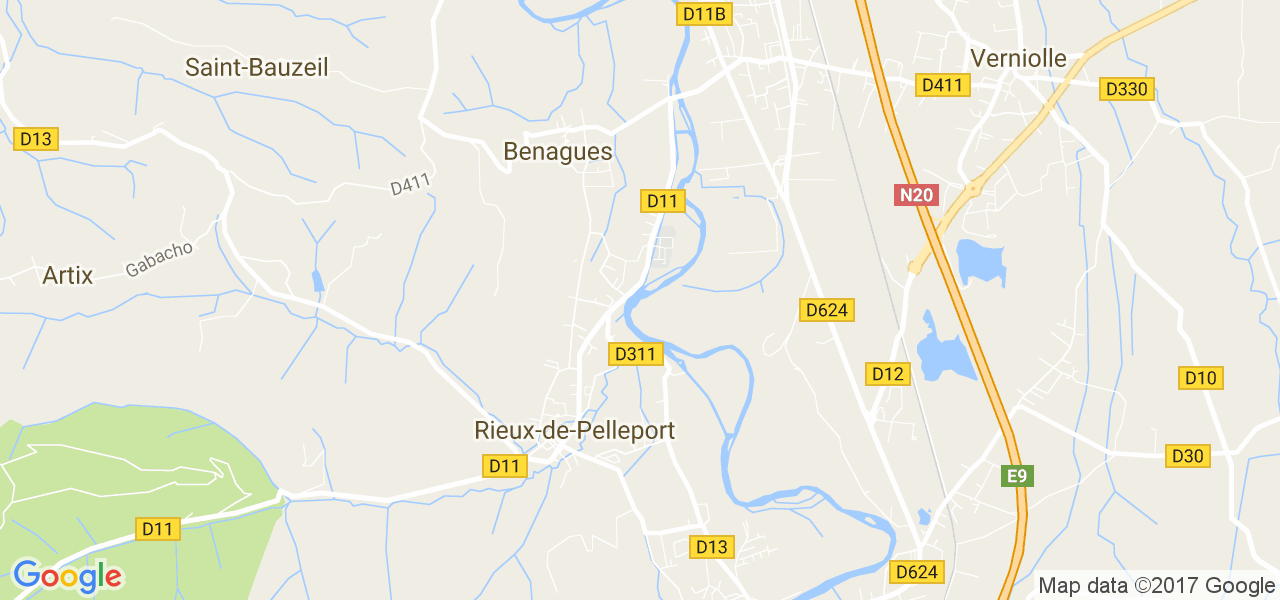 map de la ville de Benagues