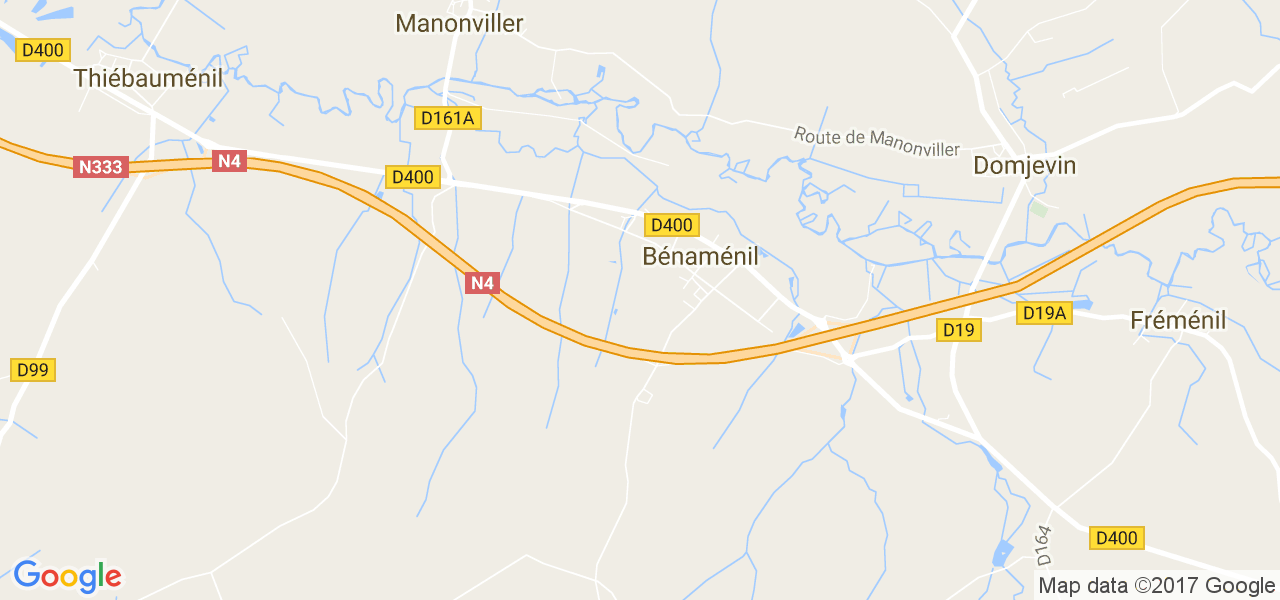 map de la ville de Bénaménil