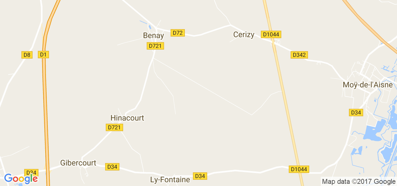 map de la ville de Benay