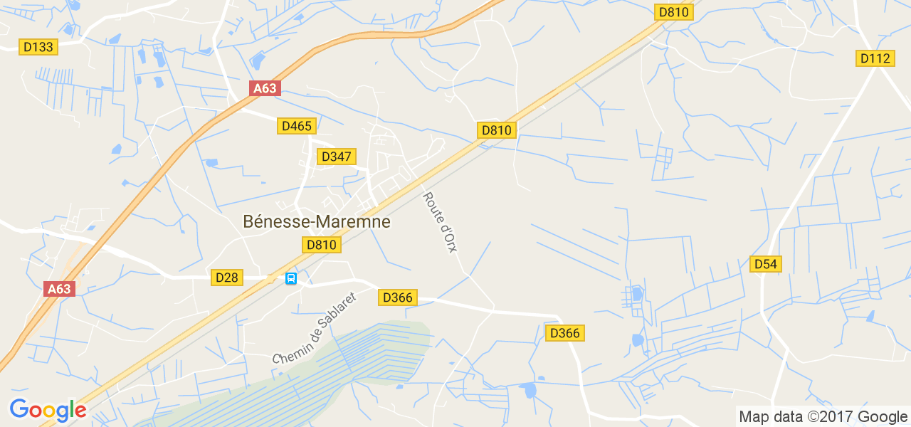 map de la ville de Bénesse-Maremne