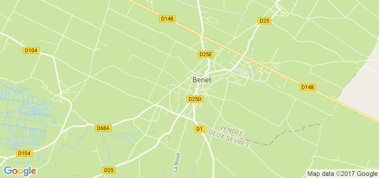 map de la ville de Benet