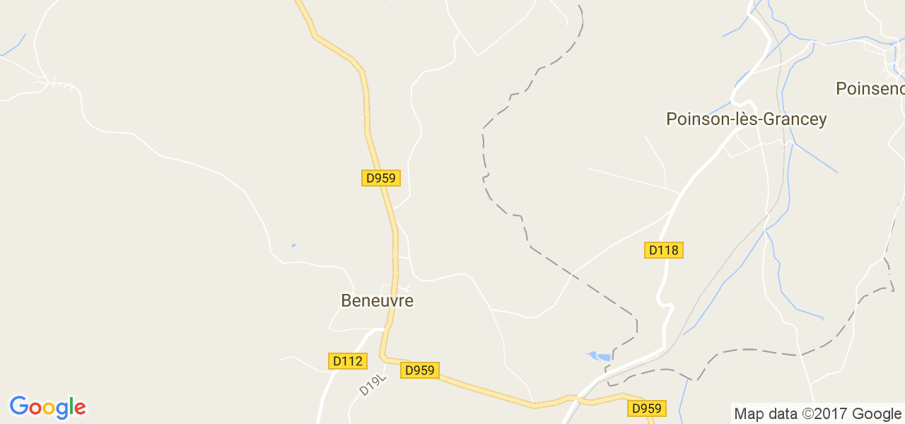 map de la ville de Beneuvre