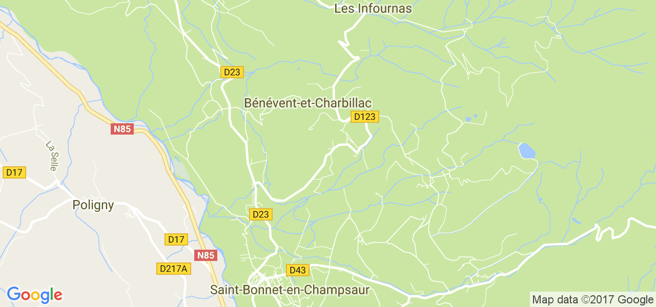 map de la ville de Bénévent-et-Charbillac