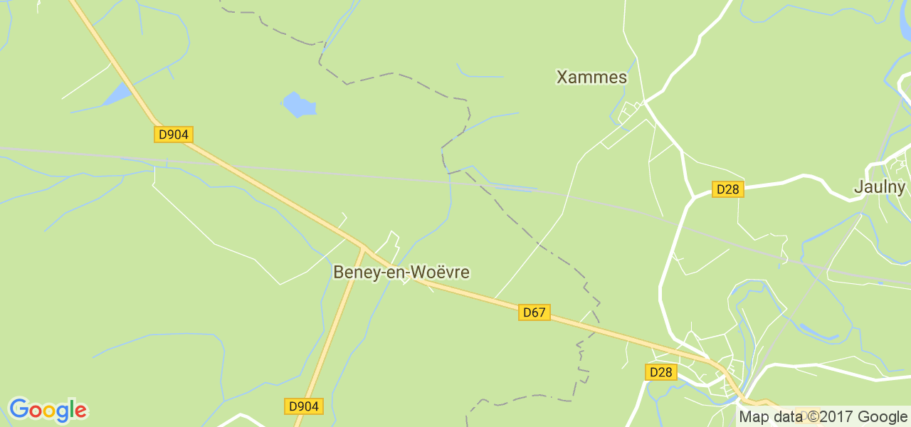 map de la ville de Beney-en-Woëvre