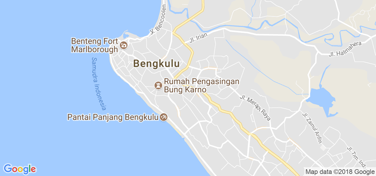 map of the city of Bengkulu