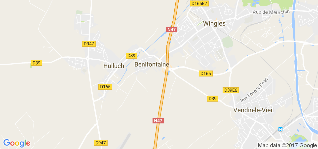 map de la ville de Bénifontaine