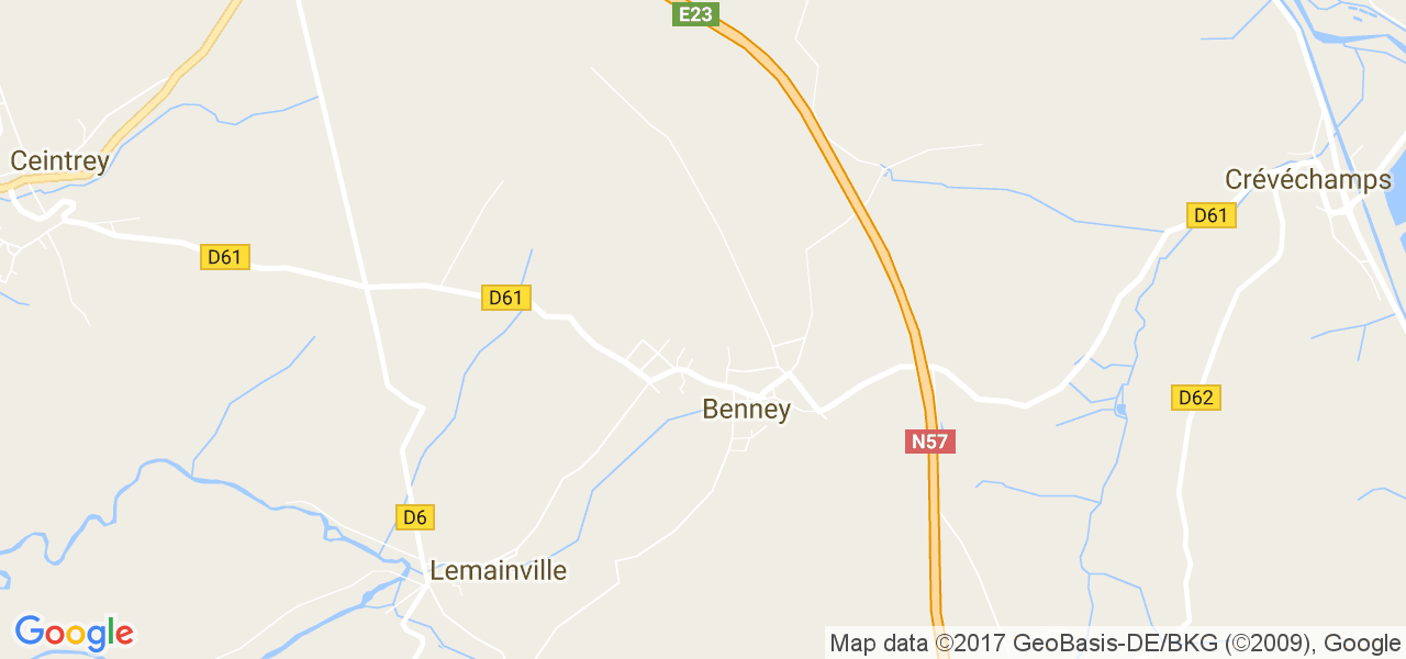 map de la ville de Benney