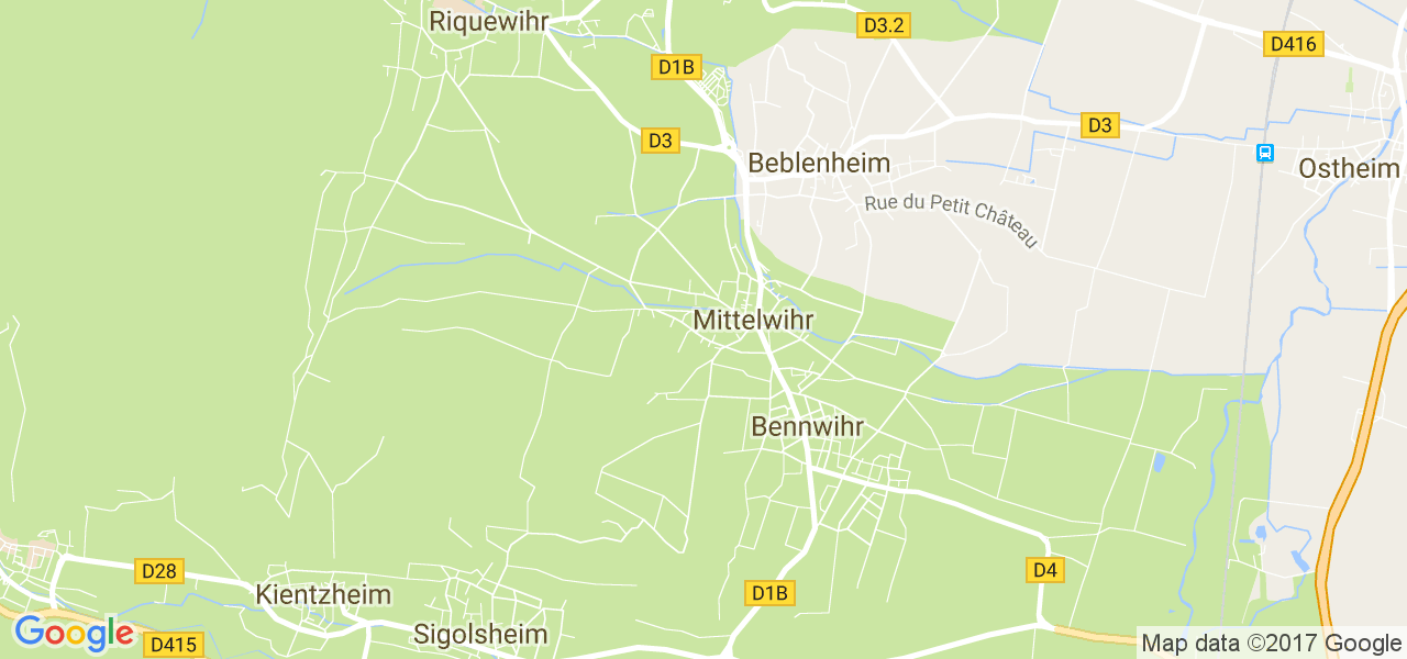 map de la ville de Bennwihr