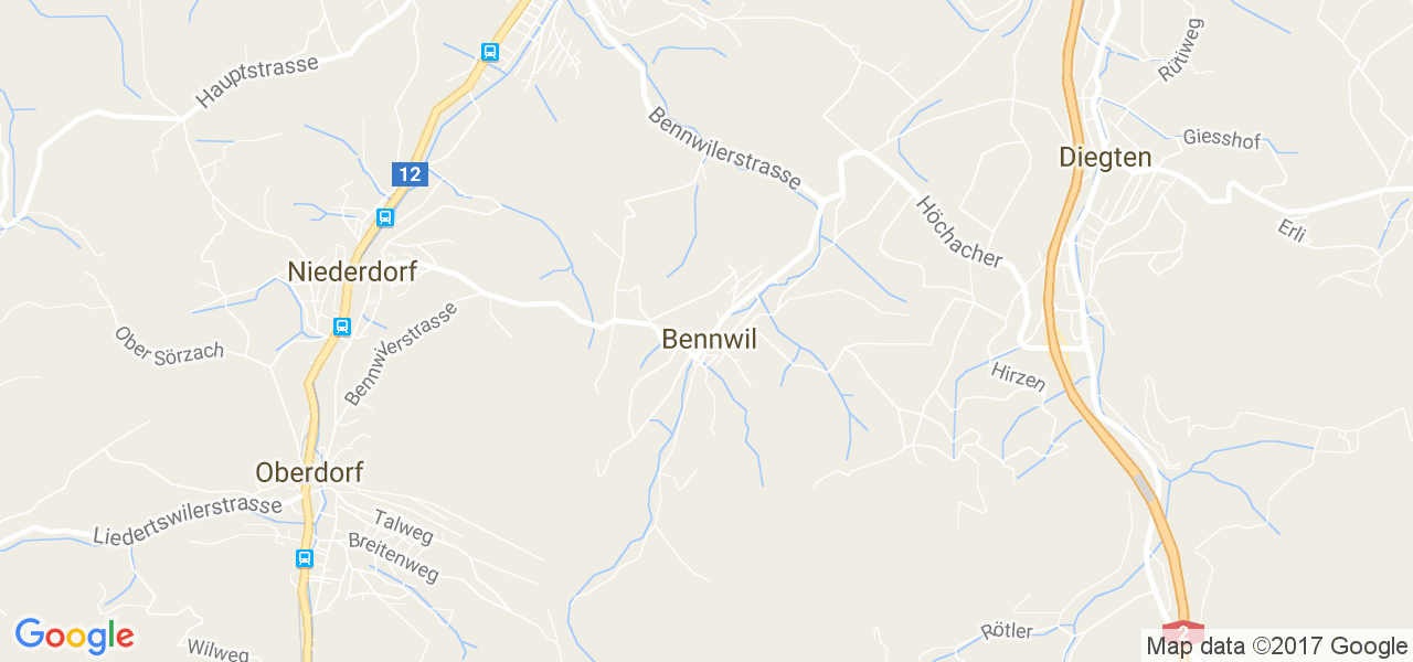 map de la ville de Bennwil