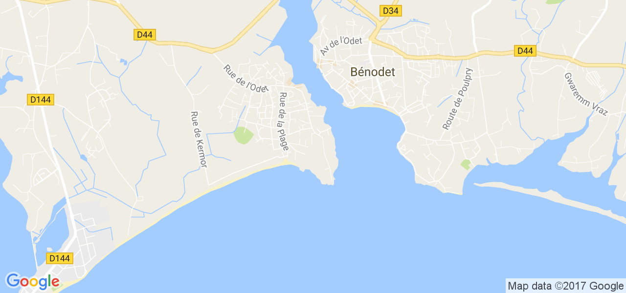 map de la ville de Bénodet