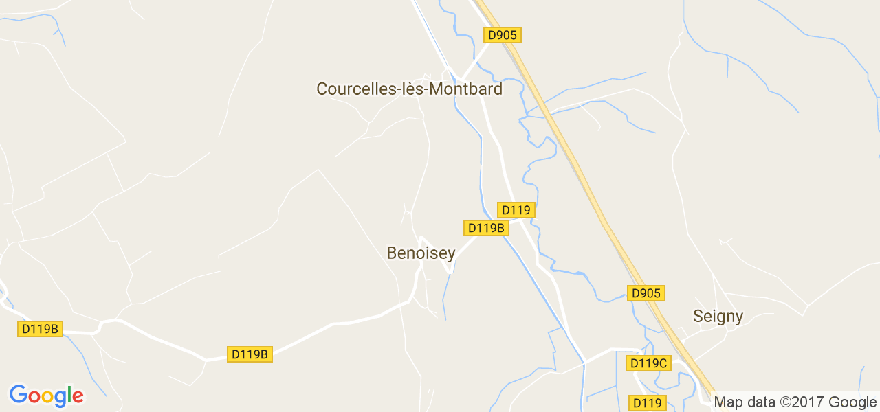 map de la ville de Benoisey