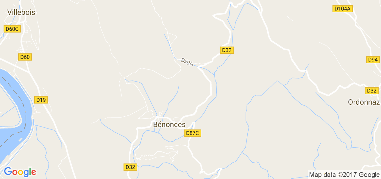 map de la ville de Bénonces