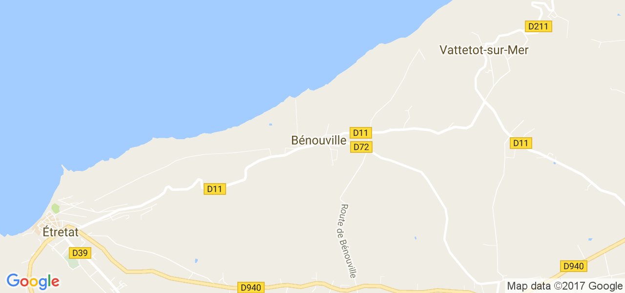 map de la ville de Bénouville