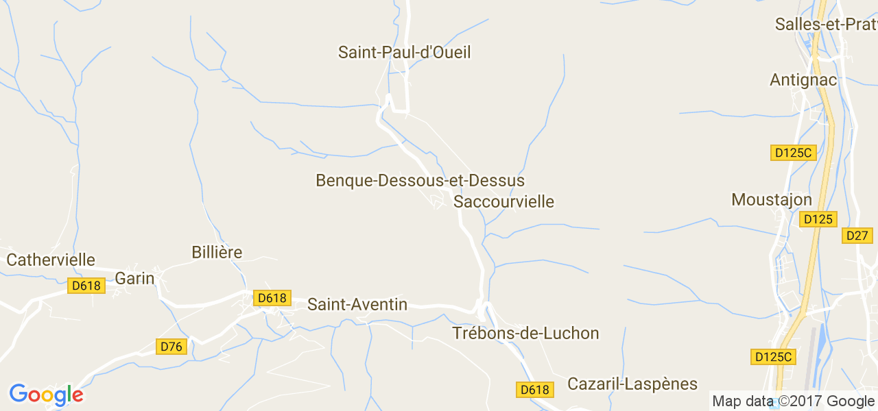 map de la ville de Benque-Dessous-et-Dessus