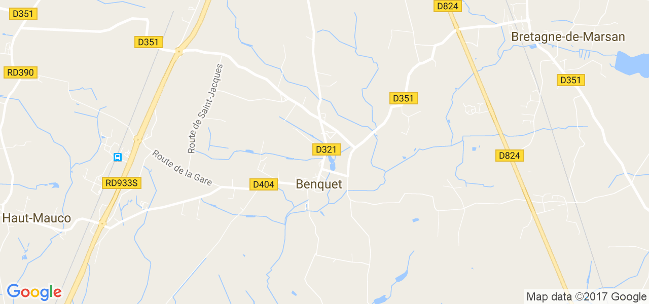 map de la ville de Benquet