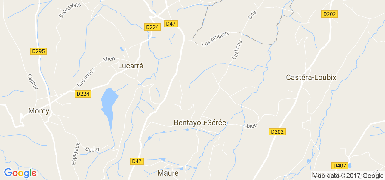 map de la ville de Bentayou-Sérée