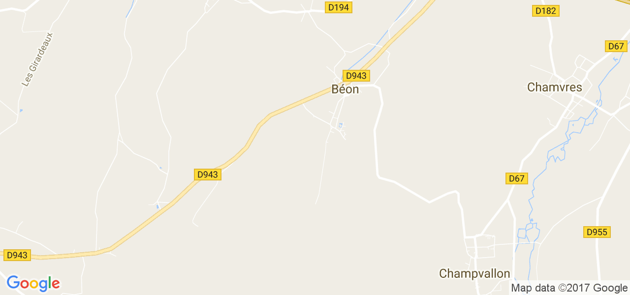 map de la ville de Béon