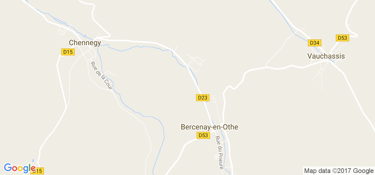 map de la ville de Bercenay-en-Othe