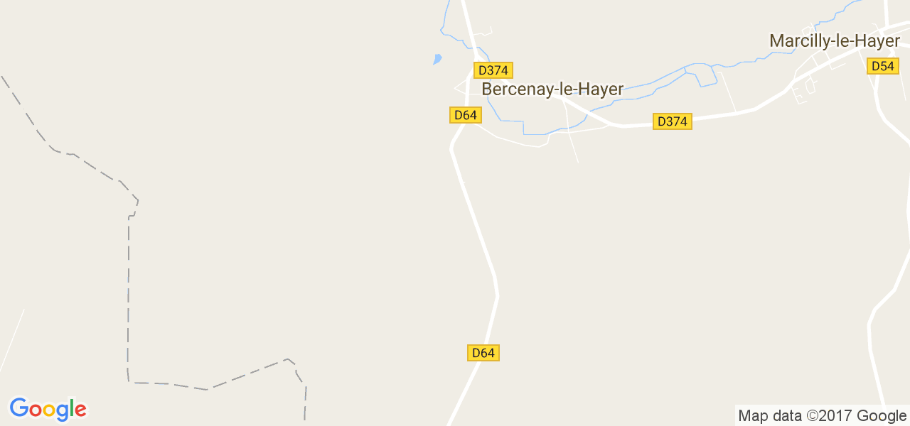 map de la ville de Bercenay-le-Hayer