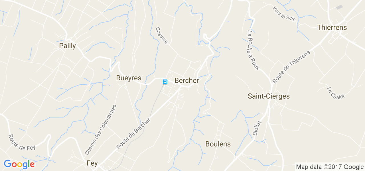 map de la ville de Bercher