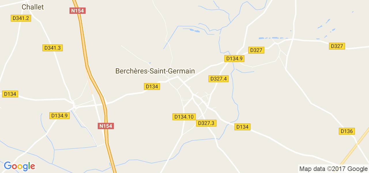 map de la ville de Berchères-Saint-Germain