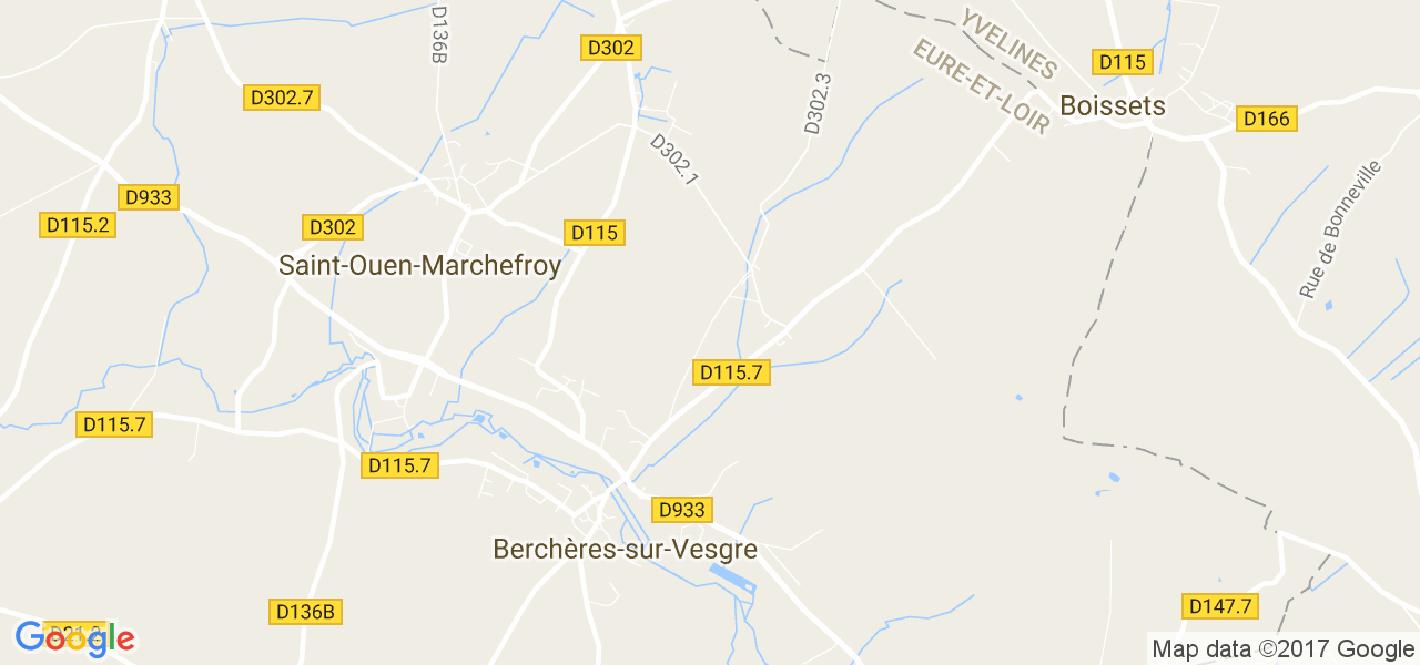 map de la ville de Berchères-sur-Vesgre