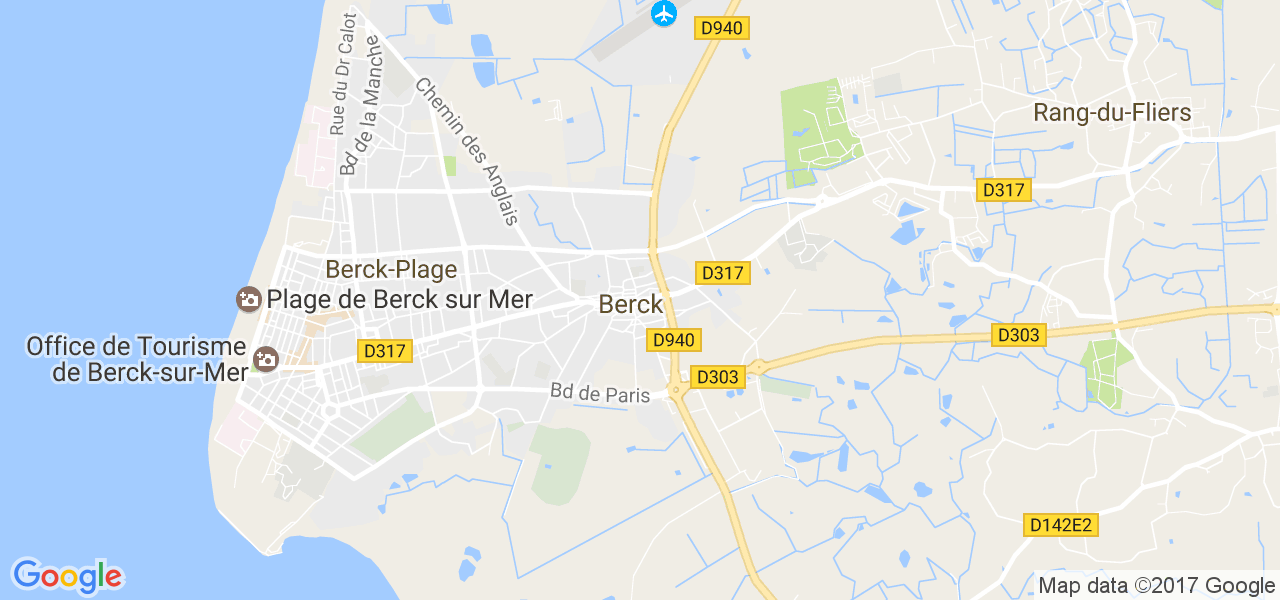 map de la ville de Berck