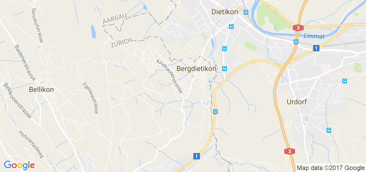 map de la ville de Bergdietikon