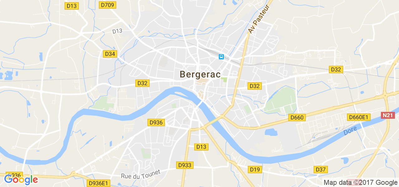 map de la ville de Bergerac