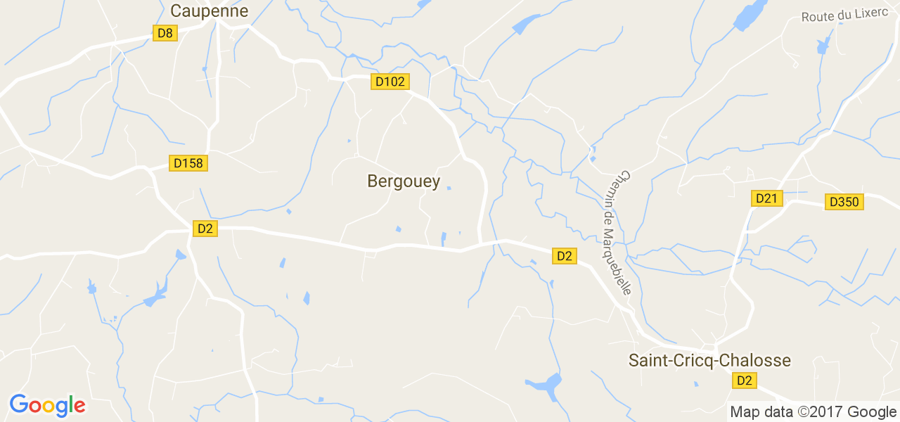 map de la ville de Bergouey