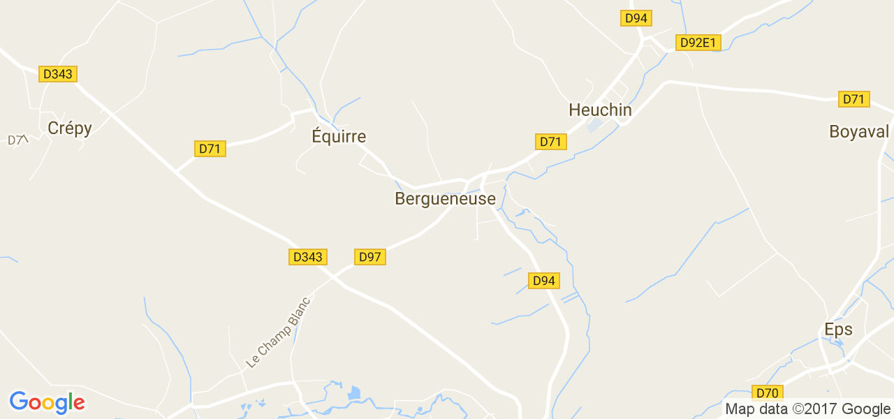 map de la ville de Bergueneuse