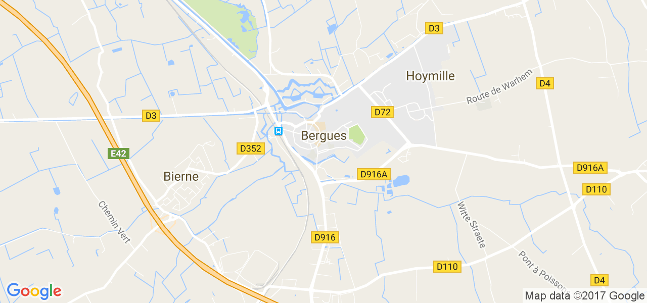 map de la ville de Bergues