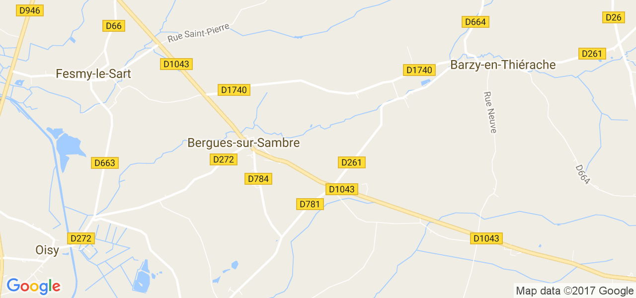 map de la ville de Bergues-sur-Sambre