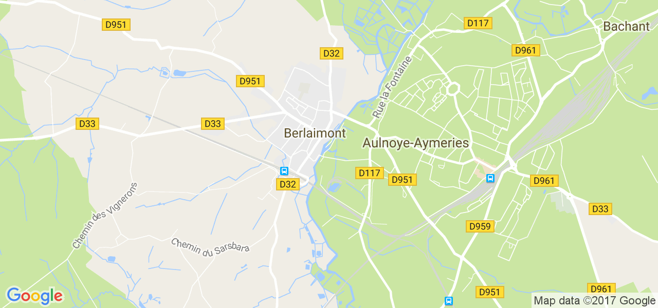 map de la ville de Berlaimont